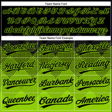 Load image into Gallery viewer, Custom Black Neon Green 3D Pattern Gradient Square Shapes Two-Button Unisex Softball Jersey