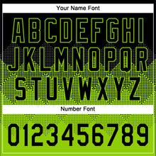 Load image into Gallery viewer, Custom Black Neon Green 3D Pattern Gradient Square Shapes Two-Button Unisex Softball Jersey