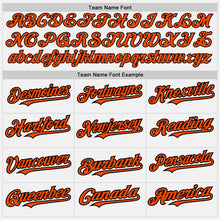 Load image into Gallery viewer, Custom White Black Pinstripe Orange Two-Button Unisex Softball Jersey