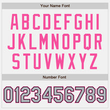 Load image into Gallery viewer, Custom White Black Pinstripe Gray-Pink Two-Button Unisex Softball Jersey