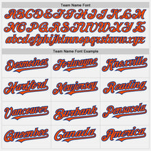 Load image into Gallery viewer, Custom White Royal Pinstripe Orange Two-Button Unisex Softball Jersey