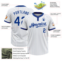 Load image into Gallery viewer, Custom White Royal Pinstripe Royal Two-Button Unisex Softball Jersey