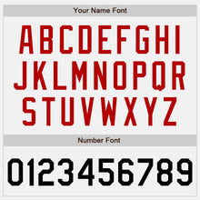 Load image into Gallery viewer, Custom White Red Pinstripe Black Two-Button Unisex Softball Jersey