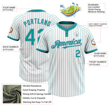 Load image into Gallery viewer, Custom White Teal Pinstripe Gray Two-Button Unisex Softball Jersey