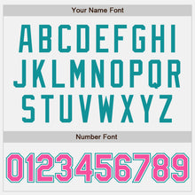 Load image into Gallery viewer, Custom White Teal Pinstripe Pink Two-Button Unisex Softball Jersey