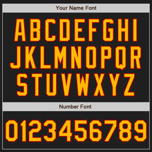 Load image into Gallery viewer, Custom Black Red Pinstripe Gold Two-Button Unisex Softball Jersey