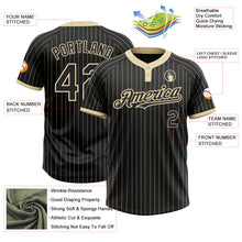 Load image into Gallery viewer, Custom Black Cream Pinstripe Cream Two-Button Unisex Softball Jersey