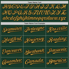 Load image into Gallery viewer, Custom Green Black Pinstripe Old Gold Two-Button Unisex Softball Jersey