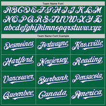 Load image into Gallery viewer, Custom Kelly Green Royal Pinstripe White Two-Button Unisex Softball Jersey