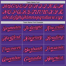 Load image into Gallery viewer, Custom Purple Pink Pinstripe Black Two-Button Unisex Softball Jersey