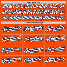 Load image into Gallery viewer, Custom Orange Navy Pinstripe White Two-Button Unisex Softball Jersey