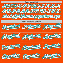 Load image into Gallery viewer, Custom Orange Teal Pinstripe White Two-Button Unisex Softball Jersey