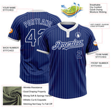 Load image into Gallery viewer, Custom Royal White Pinstripe White Two-Button Unisex Softball Jersey