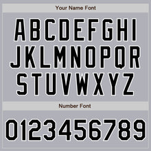 Load image into Gallery viewer, Custom Gray Black Pinstripe White Two-Button Unisex Softball Jersey