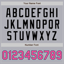 Load image into Gallery viewer, Custom Gray Black Pinstripe Pink-Light Blue Two-Button Unisex Softball Jersey