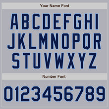 Load image into Gallery viewer, Custom Gray Navy Pinstripe Light Blue Two-Button Unisex Softball Jersey