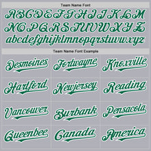 Load image into Gallery viewer, Custom Gray Kelly Green Pinstripe White Two-Button Unisex Softball Jersey