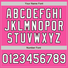 Load image into Gallery viewer, Custom Pink Black Pinstripe White Two-Button Unisex Softball Jersey