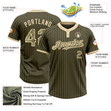 Load image into Gallery viewer, Custom Olive Cream Pinstripe Camo Salute To Service Two-Button Unisex Softball Jersey