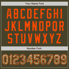 Load image into Gallery viewer, Custom Olive Orange Pinstripe Camo Salute To Service Two-Button Unisex Softball Jersey