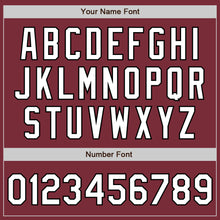 Load image into Gallery viewer, Custom Burgundy Black Pinstripe White Two-Button Unisex Softball Jersey