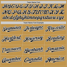 Load image into Gallery viewer, Custom Old Gold Black Pinstripe White Two-Button Unisex Softball Jersey