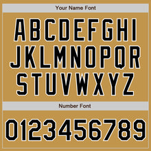 Load image into Gallery viewer, Custom Old Gold Black Pinstripe White Two-Button Unisex Softball Jersey