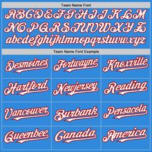 Load image into Gallery viewer, Custom Electric Blue Red Pinstripe White Two-Button Unisex Softball Jersey