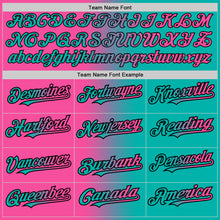 Load image into Gallery viewer, Custom Aqua Pink-Black Gradient Fashion Two-Button Unisex Softball Jersey