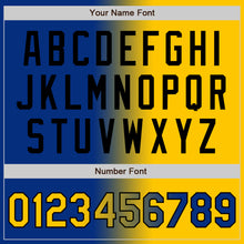 Load image into Gallery viewer, Custom Royal Yellow-Black Gradient Fashion Two-Button Unisex Softball Jersey