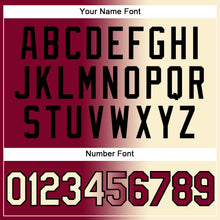 Load image into Gallery viewer, Custom Maroon Cream-Black Gradient Fashion Two-Button Unisex Softball Jersey