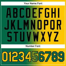 Load image into Gallery viewer, Custom Kelly Green Yellow-Black Gradient Fashion Two-Button Unisex Softball Jersey