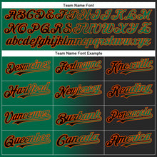 Load image into Gallery viewer, Custom Black Kelly Green-Orange Gradient Fashion Two-Button Unisex Softball Jersey