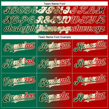 Load image into Gallery viewer, Custom Red Vintage Mexican Flag Kelly Green-City Cream Gradient Fashion Two-Button Unisex Softball Jersey