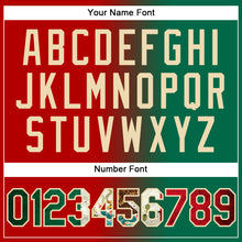 Load image into Gallery viewer, Custom Red Vintage Mexican Flag Kelly Green-City Cream Gradient Fashion Two-Button Unisex Softball Jersey