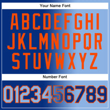 Load image into Gallery viewer, Custom Royal Light Blue-Orange Gradient Fashion Two-Button Unisex Softball Jersey