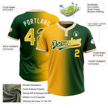 Load image into Gallery viewer, Custom Green Gold-Cream Gradient Fashion Two-Button Unisex Softball Jersey