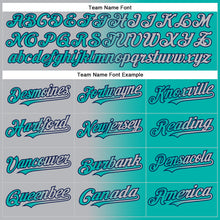 Load image into Gallery viewer, Custom Aqua Gray-Navy Gradient Fashion Two-Button Unisex Softball Jersey