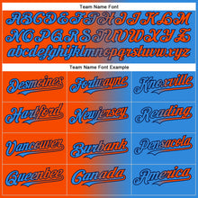 Load image into Gallery viewer, Custom Electric Blue Orange-Navy Gradient Fashion Two-Button Unisex Softball Jersey
