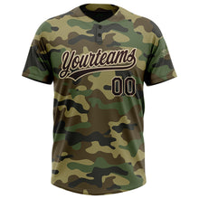 Load image into Gallery viewer, Custom Camo Brown-Cream Salute To Service Two-Button Unisex Softball Jersey