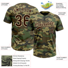 Load image into Gallery viewer, Custom Camo Brown-Cream Salute To Service Two-Button Unisex Softball Jersey