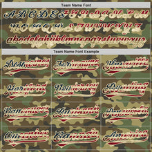 Load image into Gallery viewer, Custom Camo Vintage USA Flag-Cream Salute To Service Two-Button Unisex Softball Jersey