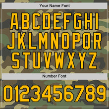 Load image into Gallery viewer, Custom Camo Gold-Black Salute To Service Two-Button Unisex Softball Jersey