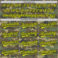 Load image into Gallery viewer, Custom Camo Neon Yellow-Black Salute To Service Two-Button Unisex Softball Jersey