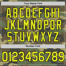 Load image into Gallery viewer, Custom Camo Neon Yellow-Black Salute To Service Two-Button Unisex Softball Jersey