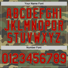 Load image into Gallery viewer, Custom Camo Red Old Gold-Navy Salute To Service Two-Button Unisex Softball Jersey