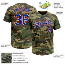 Load image into Gallery viewer, Custom Camo Royal-Red Salute To Service Two-Button Unisex Softball Jersey