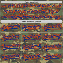 Load image into Gallery viewer, Custom Camo Royal-Orange Salute To Service Two-Button Unisex Softball Jersey