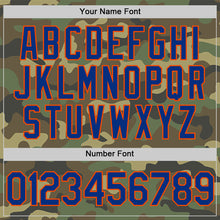 Load image into Gallery viewer, Custom Camo Royal-Orange Salute To Service Two-Button Unisex Softball Jersey