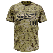 Load image into Gallery viewer, Custom Camo Black-Cream Salute To Service Two-Button Unisex Softball Jersey